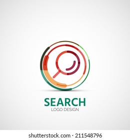 Vector search company logo design, business symbol concept, minimal line design