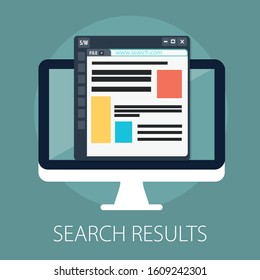 Vector Search Engine Illustration, Web Development Data And Seo With 