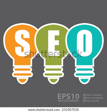 Vector : Search Engine Optimization, SEO Concept With Light Bulb