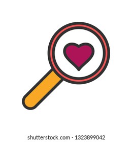 Vector Search Heart Icon