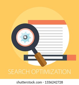 Vector search optimization illustration, web development search optimization and internet with " search optimization " website technology concept