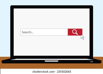 vector of search page on the laptop screen
