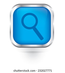 Vector search sign icon glossy button 