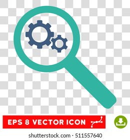 Vector Search Tools EPS vector icon. Illustration style is flat iconic bicolor cobalt and cyan symbol on a transparent background.