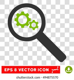 Vector Search Tools EPS vector pictograph. Illustration style is flat iconic bicolor eco green and gray symbol on a transparent background.