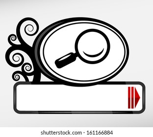 Vector search vintage pointer web design element.