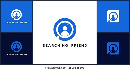 Vector of searching people logo dan icon design template, can be used in various media easily, editable