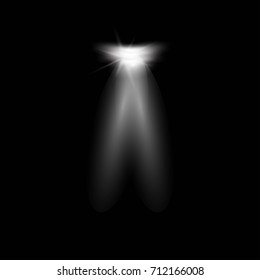 Vector searchlight. Black scene