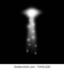 Vector searchlight. Black scene