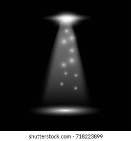 Vector searchlight. Black scene