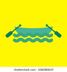 Vector seascape - wooden boat marine . Summer tropical illustration.