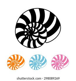 Vector seashell icon set