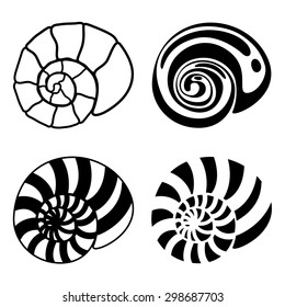 Vector seashell icon set
