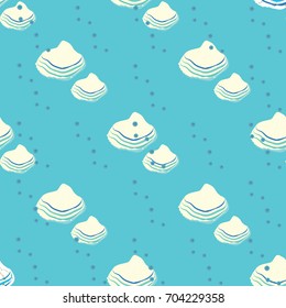 Vector seashells. Tropical summer nature gem background. Fashion vacation tropical ocean print