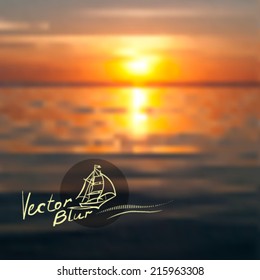 Vector seaside landscape. Outdoor. Vacation, tour blurry backdrop. Blurred., travel