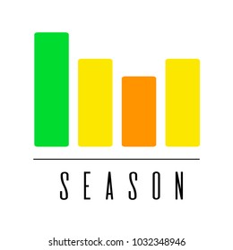 Vector season graph icon, picture graphics useful for presentation, submission, report, concept and introduction. Economic diagram demonstrates characteristic particularity, specificity of the market