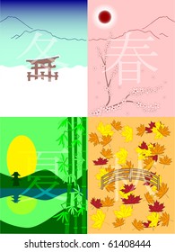 vector season in japanese style
