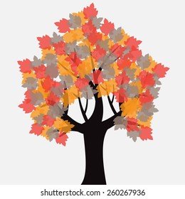 Vector Season tree set template