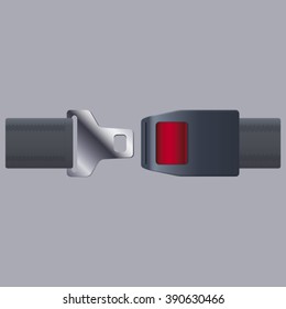 Vector seat belt illustration isolated on grey background