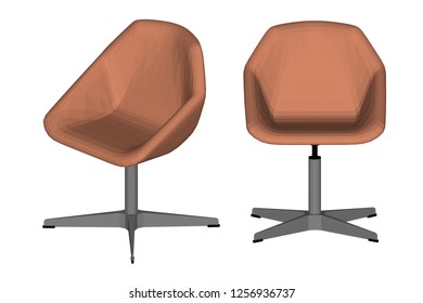 Vector seat for chairs, brown