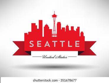 Vector Seattle Skyline Design