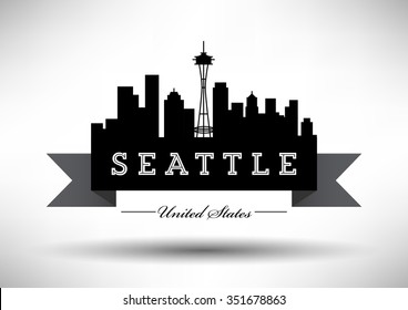 Vector Seattle Skyline Design