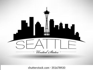 Vector Seattle Skyline Design