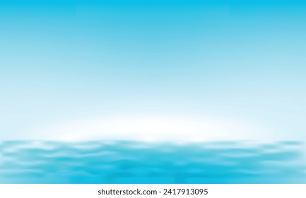 Vector seawater in the ocean and summer blue sky background.