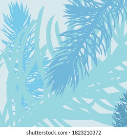 Vector seaweed pattern. Summer mood. Blue, green.