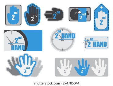 Vector second hand label tag flat graphic