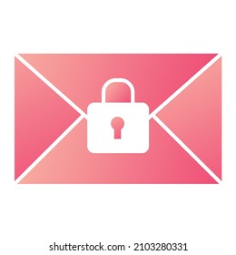 Vector Secret Email Glyph Gradient Icon Design
