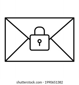 Vector Secret Email Outline Icon Design
