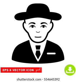 Vector Secret Service Agent EPS vector icon. Illustration style is flat iconic black symbol on a transparent background.