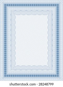 Vector secure blank guilloche certificate