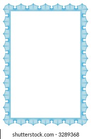 Vector secure blue border in format A4.