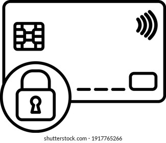 Vector Secure Payment Outline Icon Design
