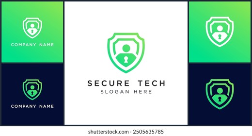 Vector of secure tech logo dan icon design template, can be used in various media easily, editable