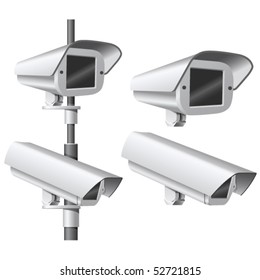 Vector Security Camera isolated on the white