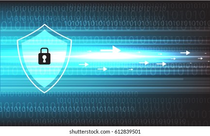 Vector security design on blue background.