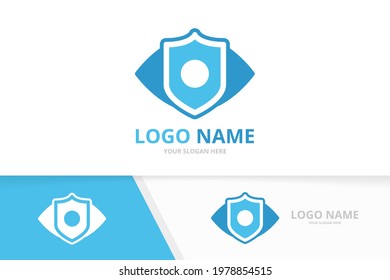 Vector security eye logo combination. Unique guard logotype design template.
