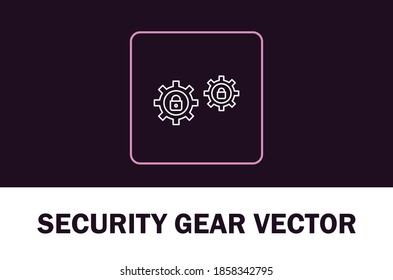 Vector of security gear icon. Isolated on dark background. For designer.