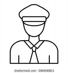 Vector Security Guard Outline Icon Design
