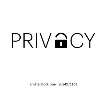 Vector of security, protect, secure, protection, padlock logo illustration. Key, safe, privacy. Simple creative logotype with trendy typography. Used as branding, company, symbol, sign, icon and logo.