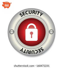 Vector: Security red color sign , eps10 illustration.