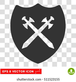 Vector Security Shield EPS vector pictograph. Illustration style is flat iconic gray symbol on a transparent background.