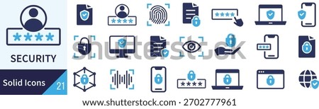 Vector Security silhouette icon set