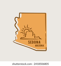 vector of sedona hill in arizona art work perfect for print, etc