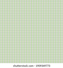 Vector seersucker chequered seamless pattern background. Classic preppy shirting check with prominent vertical ticking stripe. Pastel green lilac repeat backdrop. All over print for summer fabric.