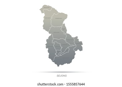 vector of sejong map. south korea city map.