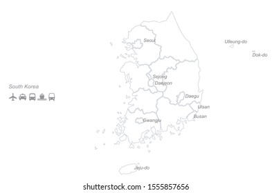 Vektor der Sejong-Karte. Südkorea Stadtplan.